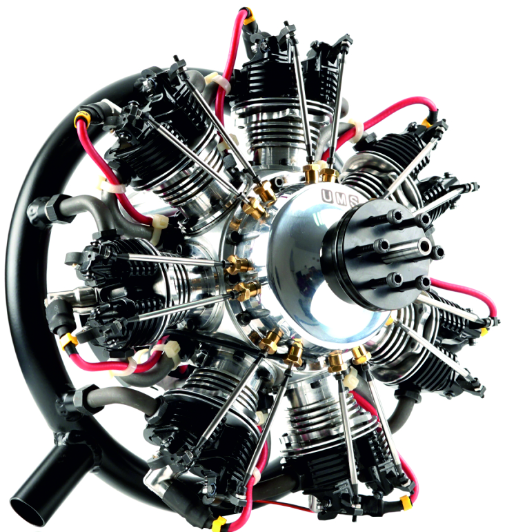 UMS radial-engine, 7 cylinder 160ccm, gas